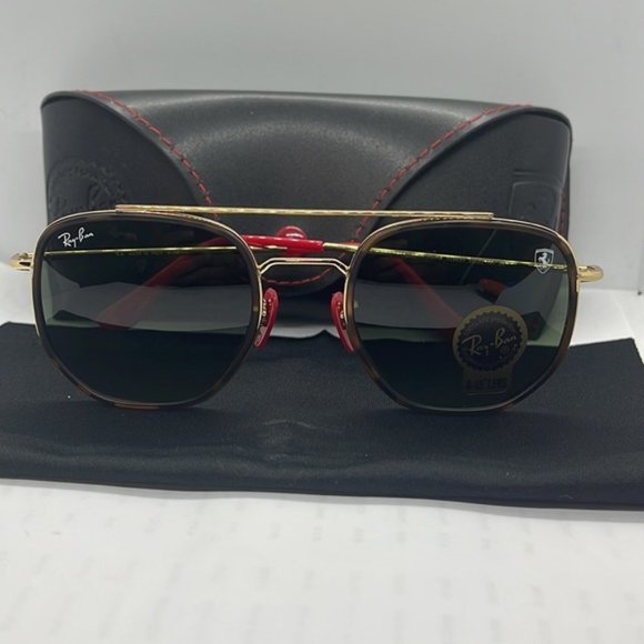 Rayban Ferrari Other - BNIB Never Worn Rayban Ferrari Scuderia Rb3748 TortoiseGold/Green